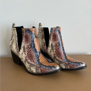 Jeffrey Campbell Multicolor Snakeprint Booties